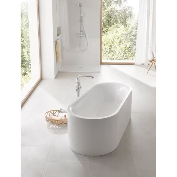 GROHE Essence bad-/duschblandare - 360° vridbar pip - Golvmontering - Temperaturbegränsare - Krom