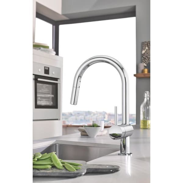 GROHE MINTA BEC-C diskbänksblandare 2-stråle handdusch - Krom - Mässing - 223 mm djup