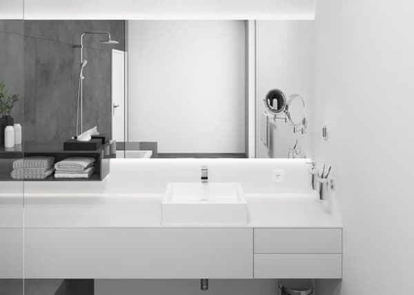 Handfatblandare - HANSGROHE - Vernis Shape - Kromad - Dragvipp - Plastavlopp