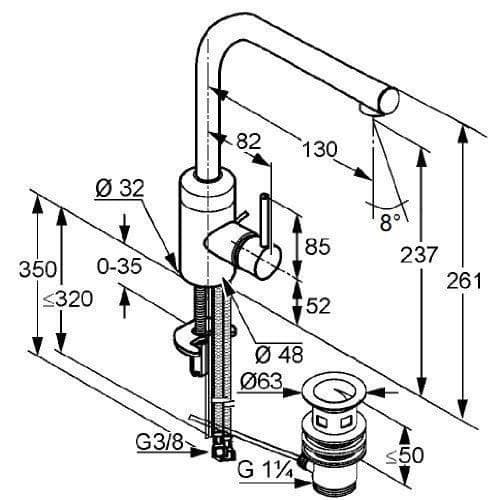 Kludi 382940576 Blandare för handfat Krom - 382940576