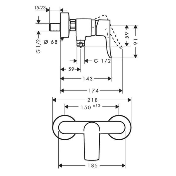 METRIS Hansgrohe Duschblandare - Krom