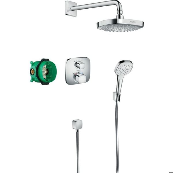 Croma Select E infällt duschpaket - HANSGROHE - Ecostat E Chrome - Design - Mässing - Enkelt hål