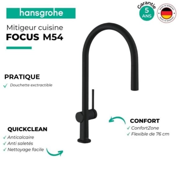 HANSGROHE Talis M54 köksblandare med utdragbar spray 1 kolsvart