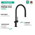 Miniatyrbild 2 av 4: HANSGROHE Talis M54 köksblandare med utdragbar spray 1 kolsvart