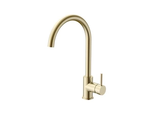 Blue Label keittiöhana 275 mm korkealla C-suihkulla - harjattu kultainen