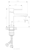 Miniatyrbild 3 av 3: #Invena GLAMOUR svart tvättställsblandare med klick-klack-stopp