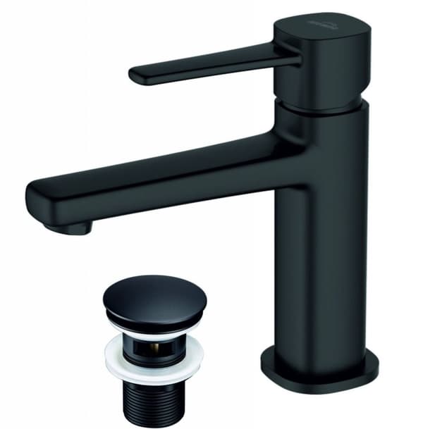 #Invena GLAMOUR sort håndvaskarmatur med klik-klak-prop
