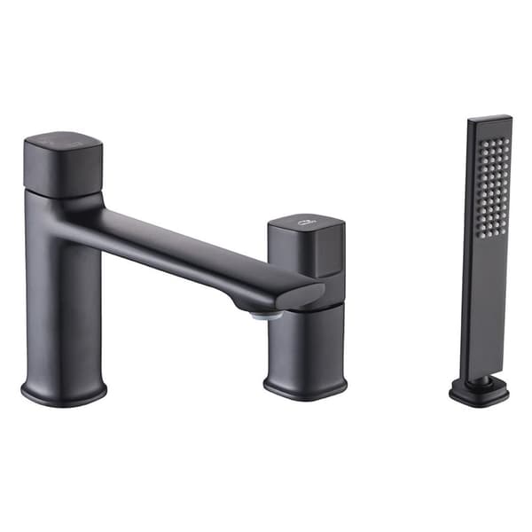 LAVEO Tores 3-huls badekarsarmatur, sort
