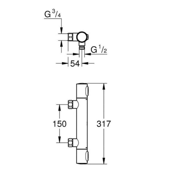 Grohe Precision Flow termostatisk duschblandare, krom (34799000)