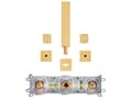 Miniatyrbilde 6 av 6: Veggmontert Servantbatteri Gull Messing 3 Hull med Dobbel Spak