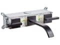 Miniatyrbilde 4 av 6: Veggmontert Servantbatteri Svart Messing 3 Hull med Dobbel Spak