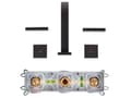 Miniatyrbilde 6 av 6: Veggmontert Servantbatteri Svart Messing 3 Hull med Dobbel Spak
