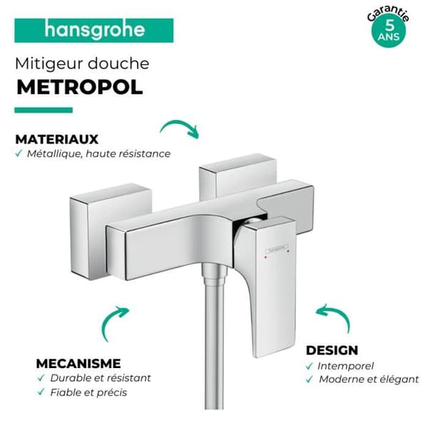 Hansgrohe - Metropol Duschblandare, matt vit (32560700)