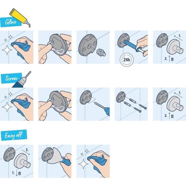Tillbehörsset 3 i 1 - GROHE - 411242430 - Matt svart - Metall - Dusch