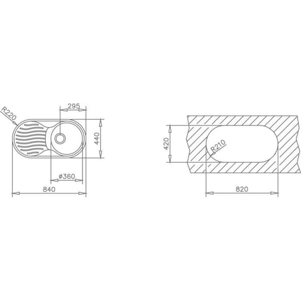 TEKA Diskbänk DR-80 1C 1E under diskbänk 45 cm