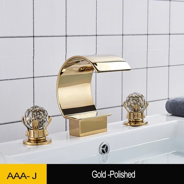 Basinarmatur, Moderne Stil, Dobbelt Håndtag Kontrol,Guld