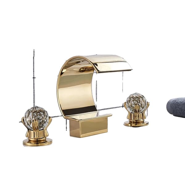 Basinarmatur, Moderne Stil, Dobbelt Håndtag Kontrol,Guld