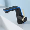 Miniatyrbillede 2 af 2: Bassinarmatur, LED temperaturdisplay, dobbelt spraytilstande, messingkonstruktion,Sort