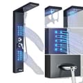 Miniatyrbillede 1 af 2: Bruserkolonne System, Dobbelt Håndtag Kontrol, Blå LED Belysning,Matte Black 6002