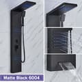Miniatyrbillede 2 af 2: Bruserkolonne System, Dobbelt Håndtag Kontrol, Blå LED Belysning,Matte Black 6004