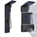 Miniatyrbillede 1 af 2: Bruserkolonne System, Dobbelt Håndtag Kontrol, Blå LED Belysning,Matte Black 6004