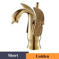 Miniatyrbillede 2 af 2: Svanehane, guldfinish, monteret på dæk,Kort Guld