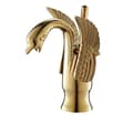 Miniatyrbillede 1 af 2: Svanehane, guldfinish, monteret på dæk,Kort Guld