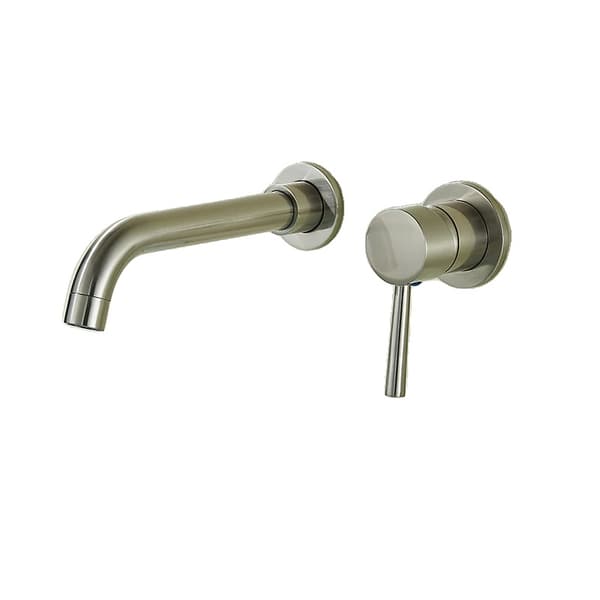 Väggmonterad handfatkran, mässingskonstruktion, keramisk ventilkärna,Borstad nickel