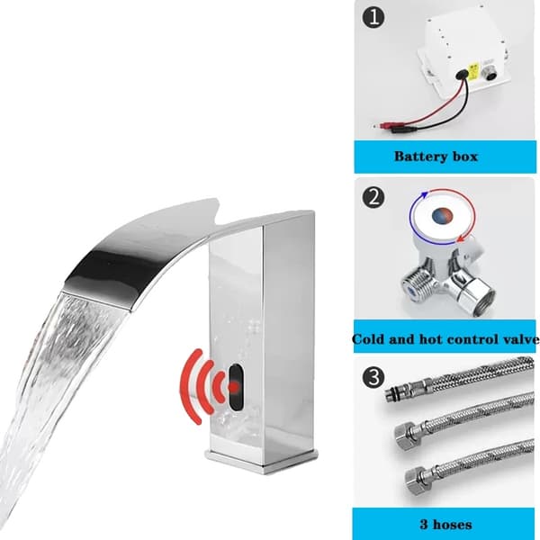 Luksus Sensor Vaskeskuffe, Keramisk Ventil, Energi Effektiv,Krom Kort A