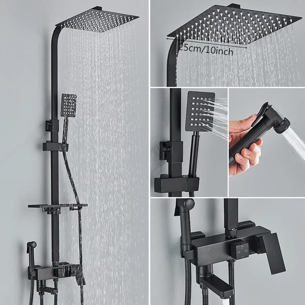 Bruserblander, Moderne Design, Holdbar Messingkonstruktion,Sort 4vejs 10 tommer