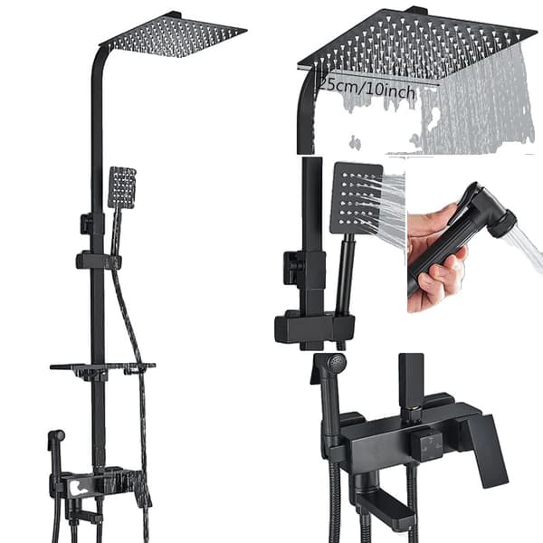 Bruserblander, Moderne Design, Holdbar Messingkonstruktion,Sort 4vejs 10 tommer