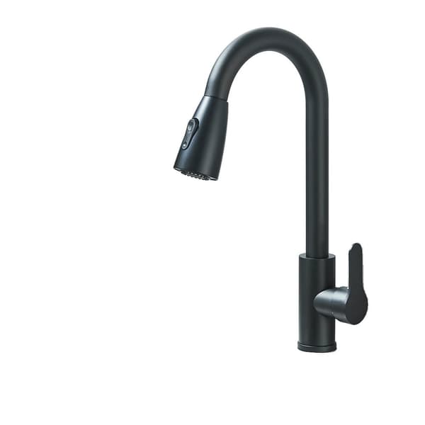 Køkkenarmatur, Utrækbar Spray, 360° Rotation,Mat sort