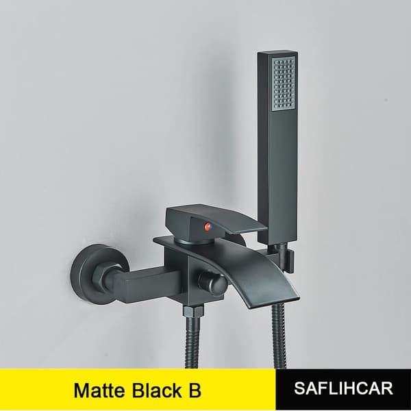 Seinään asennettava kylpyammehana, yksikahvainen ohjaus, keraaminen venttiilijydin,Matte Black B in Finnish is "Matta Musta B".