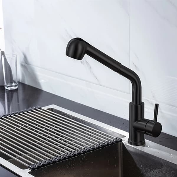 Kökskran, utdragbar spraytyp, hållbart rostfritt stål,04001BLACK