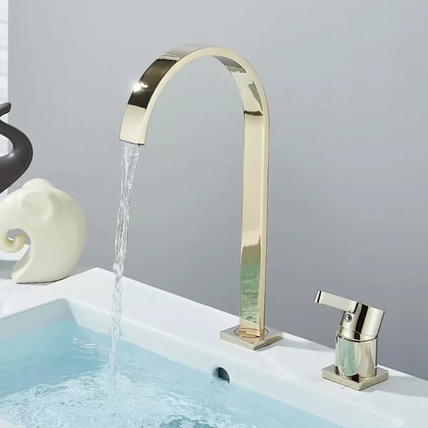 Guld Badeværelsesvaskarmatur, Keramisk Ventil, Moderne Design,Guld