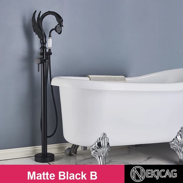 Nnekjcag Luksus Joutsen Kylpyhuonehana, Yksikahvainen Muotoilu, Kiillotettu Viimeistely,Matte Black C in Finnish is "Matta Musta C".