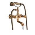 Miniatyrbillede 1 af 2: Badekar Bruserarmatur, Antik Messing Finish, Dobbelt Håndtag Design,Antik Messing A
