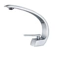 Miniatyrbillede 1 af 2: Vaskeskålarmatur, Elegant Bue Design, Enkelt Håndtag Betjening,Krom