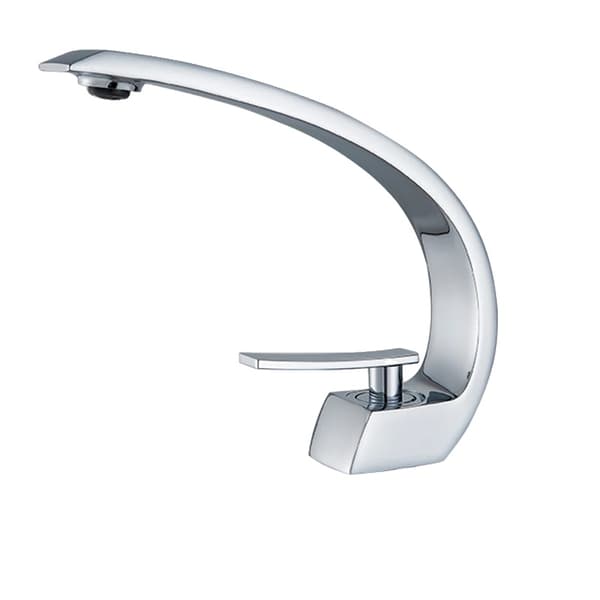 Vaskeskålarmatur, Elegant Bue Design, Enkelt Håndtag Betjening,Krom