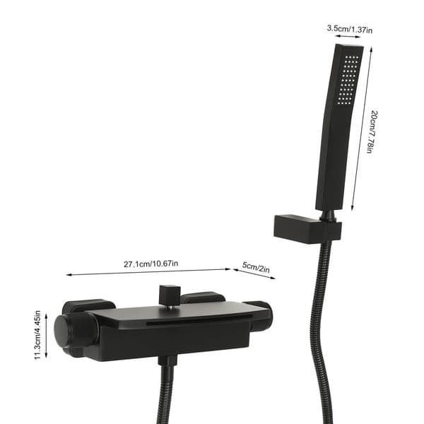 Badeværelse Vandfaldsarmatur, Firkantet Design, 1,27 cm/1/2" Interface,sort, Rustfrit stål, G1/2