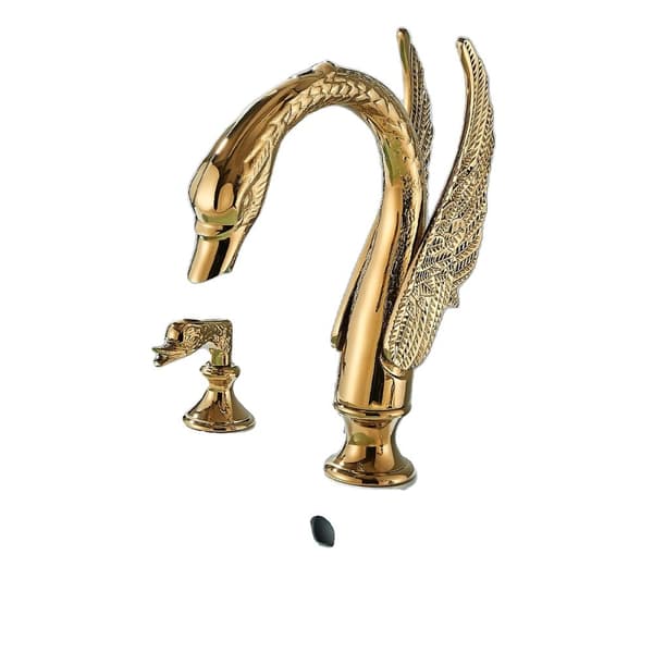 Gylden Svane Bassinvandhane, Dobbelt Håndtag Kontrol, Bred Installation,Golden A
