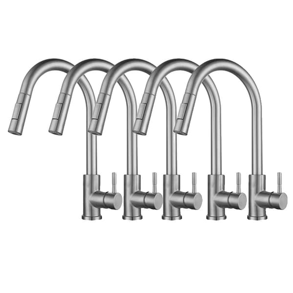 OXG Køkkenarmatur, Utrækbar Spray, Holdbart Rustfrit Stål,Børstet nikkel-5pcs