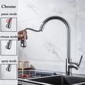 Miniatyrbillede 2 af 2: Utrækbar køkkenarmatur, alsidige spraytilstande, rustfrit stål konstruktion,CF04021CP  Krom
