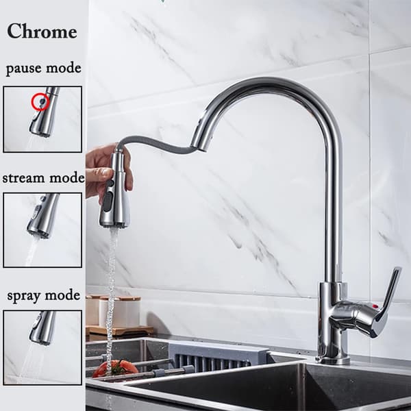 Køkkenarmatur, Dobbelt Håndtag Kontrol, Rustfrit Stål Materiale,CF04021CP Chrome