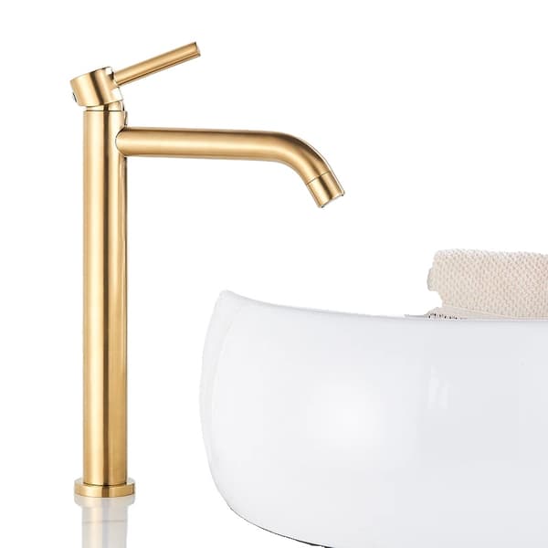 Badeværelsesvaskarmatur, Holdbart Rustfrit Stål, Elegant Børstet Guld Finish,Børstet Guld-Høj