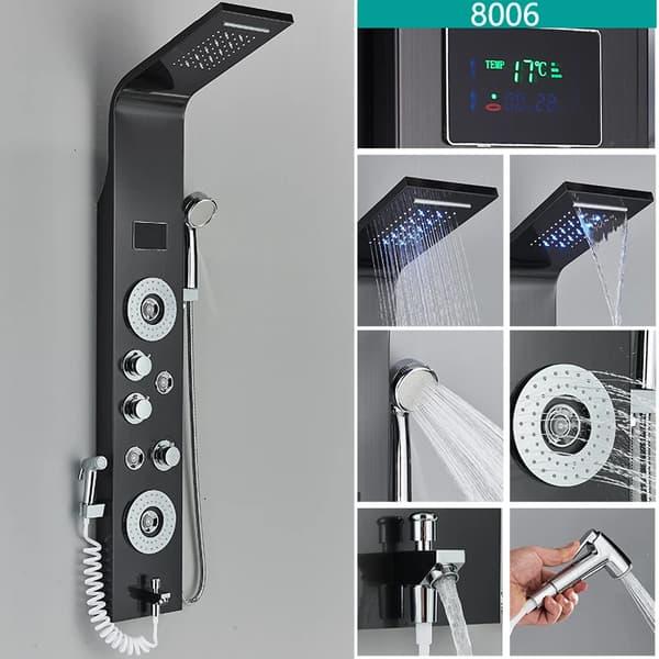 LED Lysbruser System, Temperatursensitiv, Holdbart Rustfrit Stål,8006 Sort