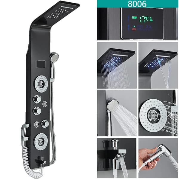 LED Lysbruser System, Temperatursensitiv, Holdbart Rustfrit Stål,8006 Sort