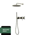 Miniatyrbild 2 av 2: Gunmetal Duschkran, Hållbar Messingskonstruktion, Modern Design,Borstad guld, 12 tum