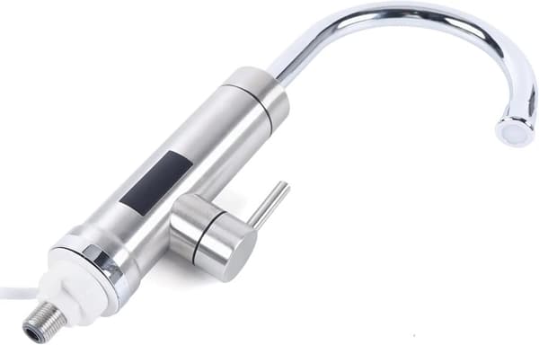 Omedelbar Vattenvärmare Krane, 360 Grader Rotera, LED Temperaturvisning, Säkerhetsisolering,silver