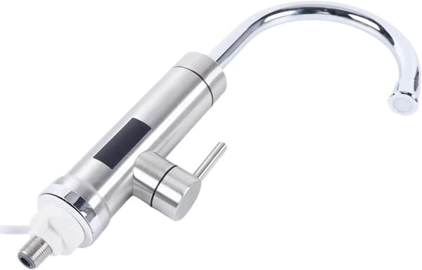 Omedelbar Vattenvärmare Krane, 360 Grader Rotera, LED Temperaturvisning, Säkerhetsisolering,silver